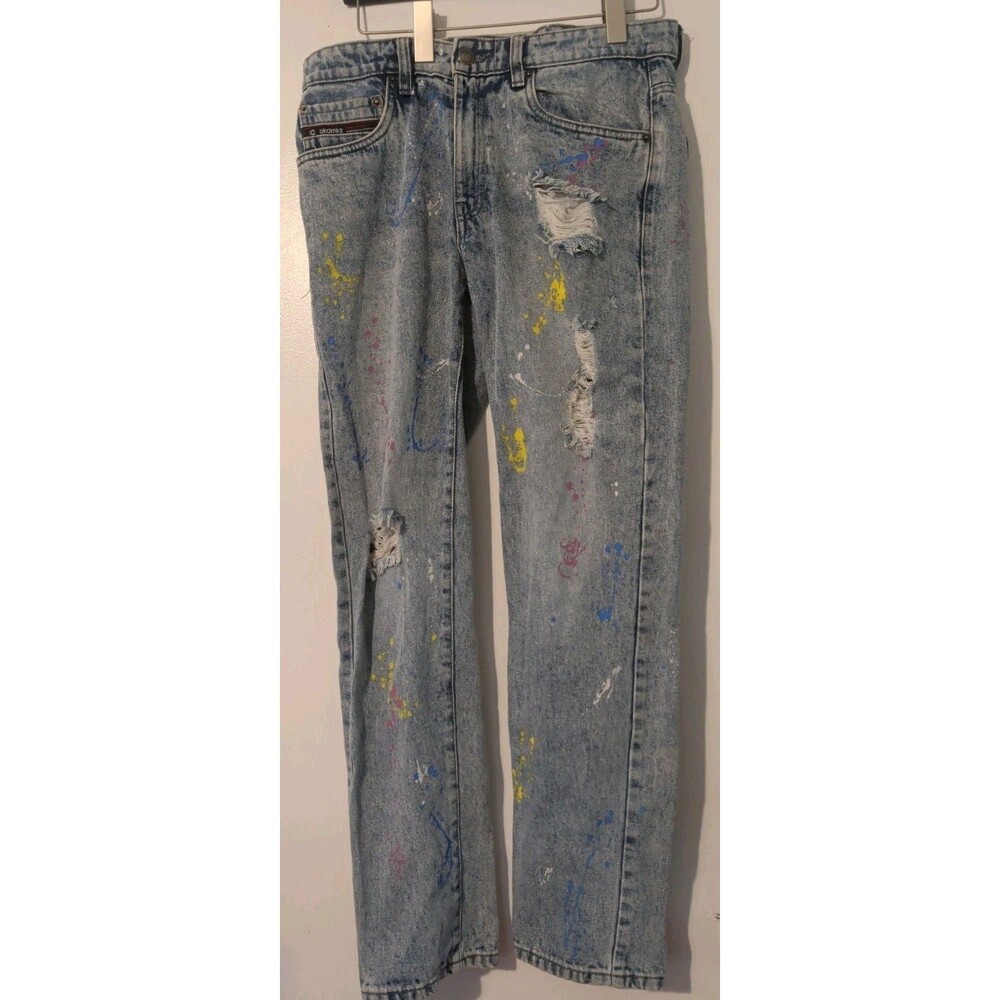 Jeanius Akademiks Paint Splatter Distressed Denim Jeans Men’s  Size 32x30